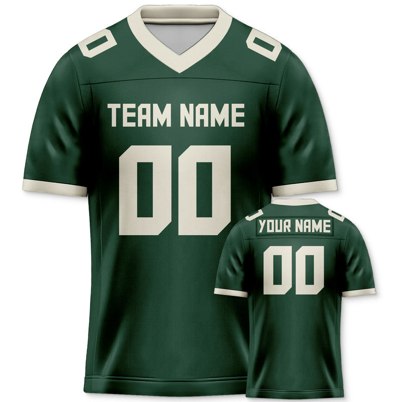 153E1F6A-4FDC-AA6A-AC4E-023B18B4CC4E Custom Kelly Green Cream Mesh Authentic Football Jersey