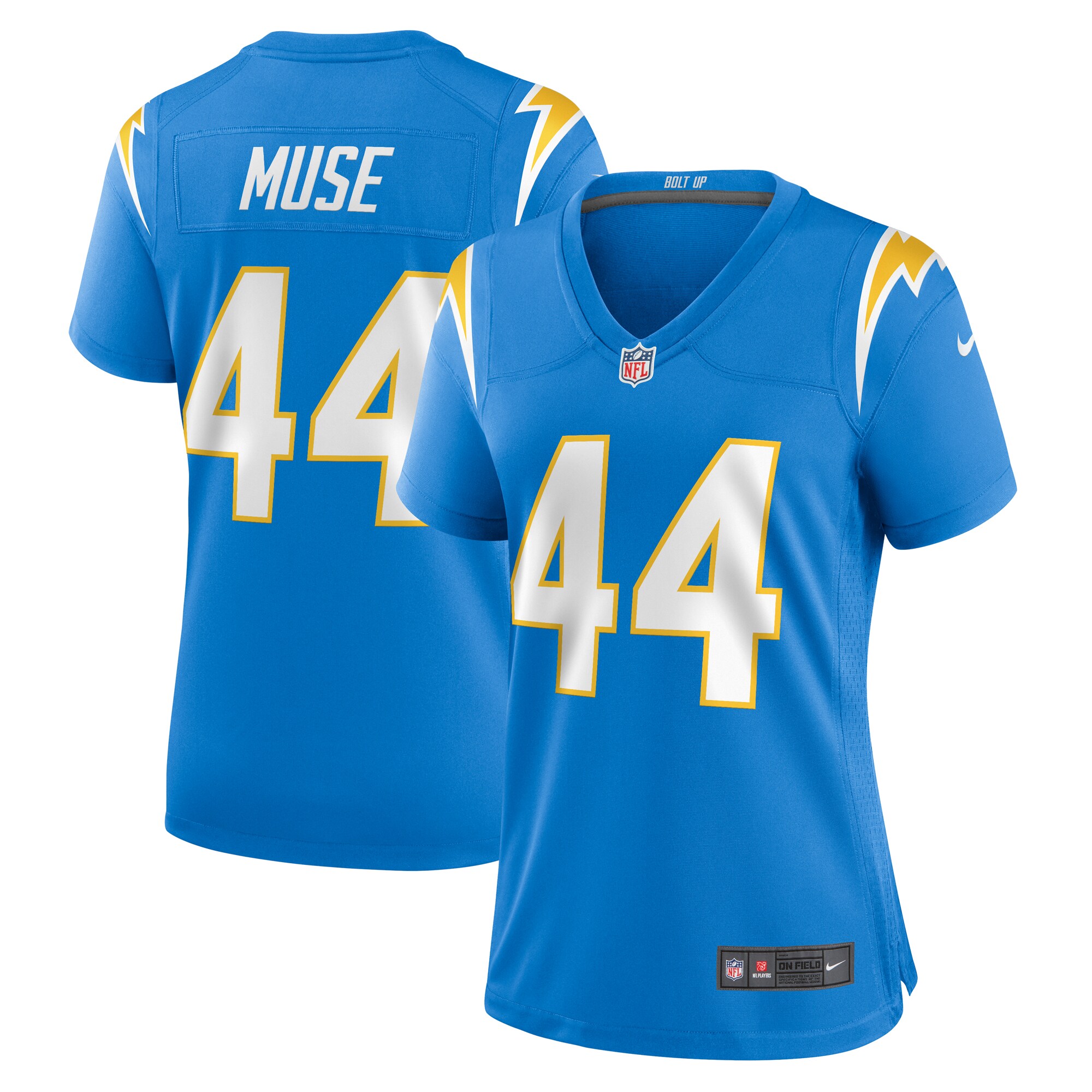188A7AAB-F49F-2AB8-C875-7F5B3A9F6CC1 Women's Los Angeles Chargers Tanner Muse Nike Powder Blue Team Game Jersey
