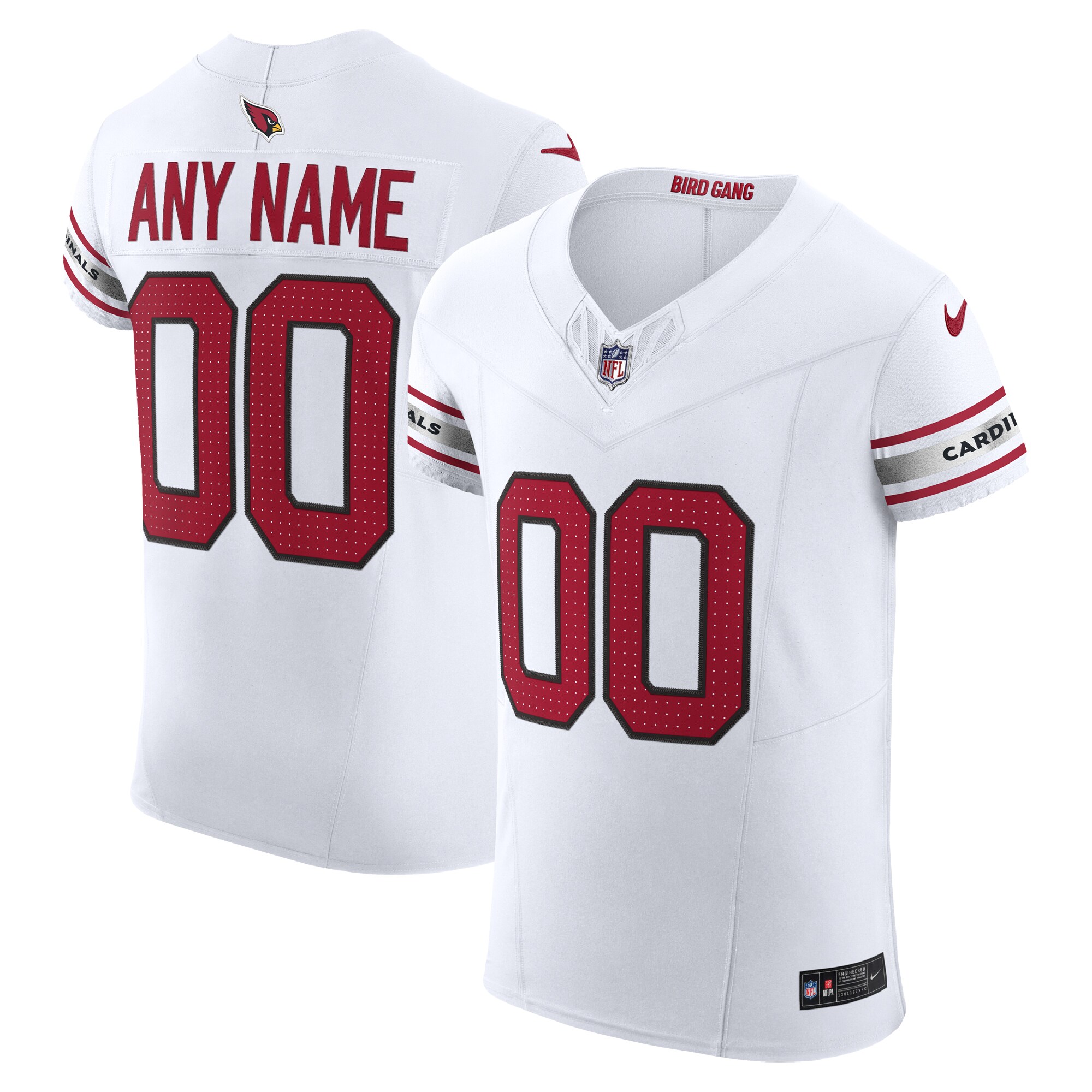 212D8125-1FE7-060A-3CB8-0C1E6D95D221 Men's Arizona Cardinals Nike White Vapor F.U.S.E. Elite Custom Jersey