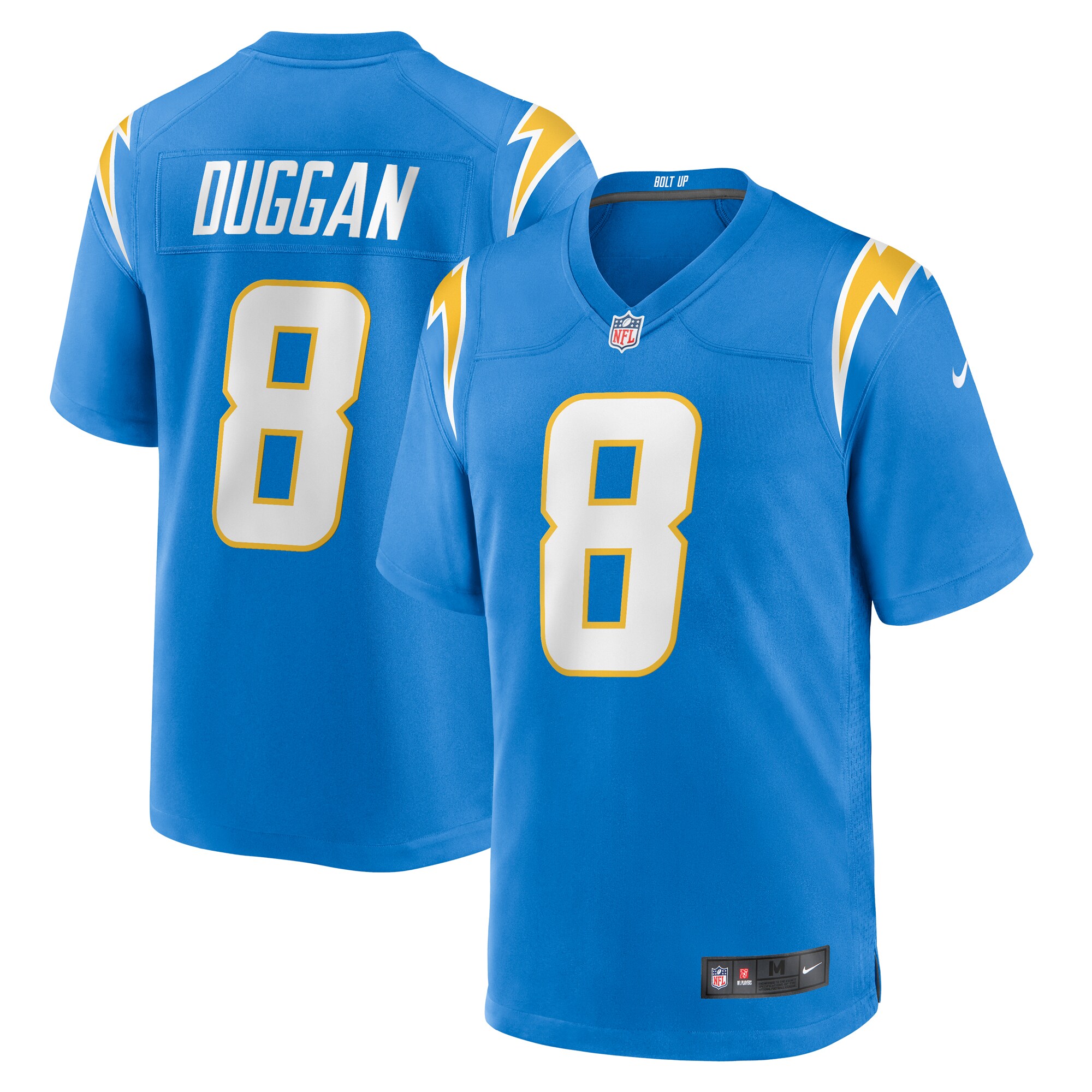 26E7EA57-F696-BB91-0E17-B9F98908BD33 Men's Los Angeles Chargers Max Duggan Nike Powder Blue Team Game Jersey