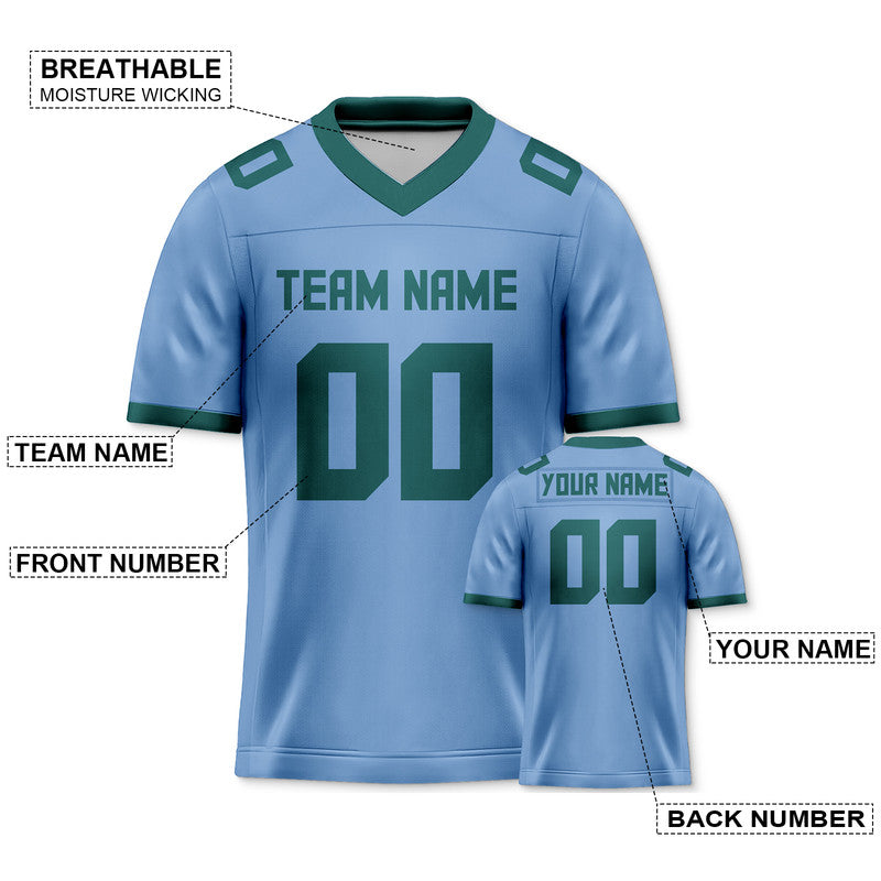 310374C8-85E2-CCE7-2085-122DCB15C116 Custom Light Blue Kelly Green Mesh Authentic Football Jersey