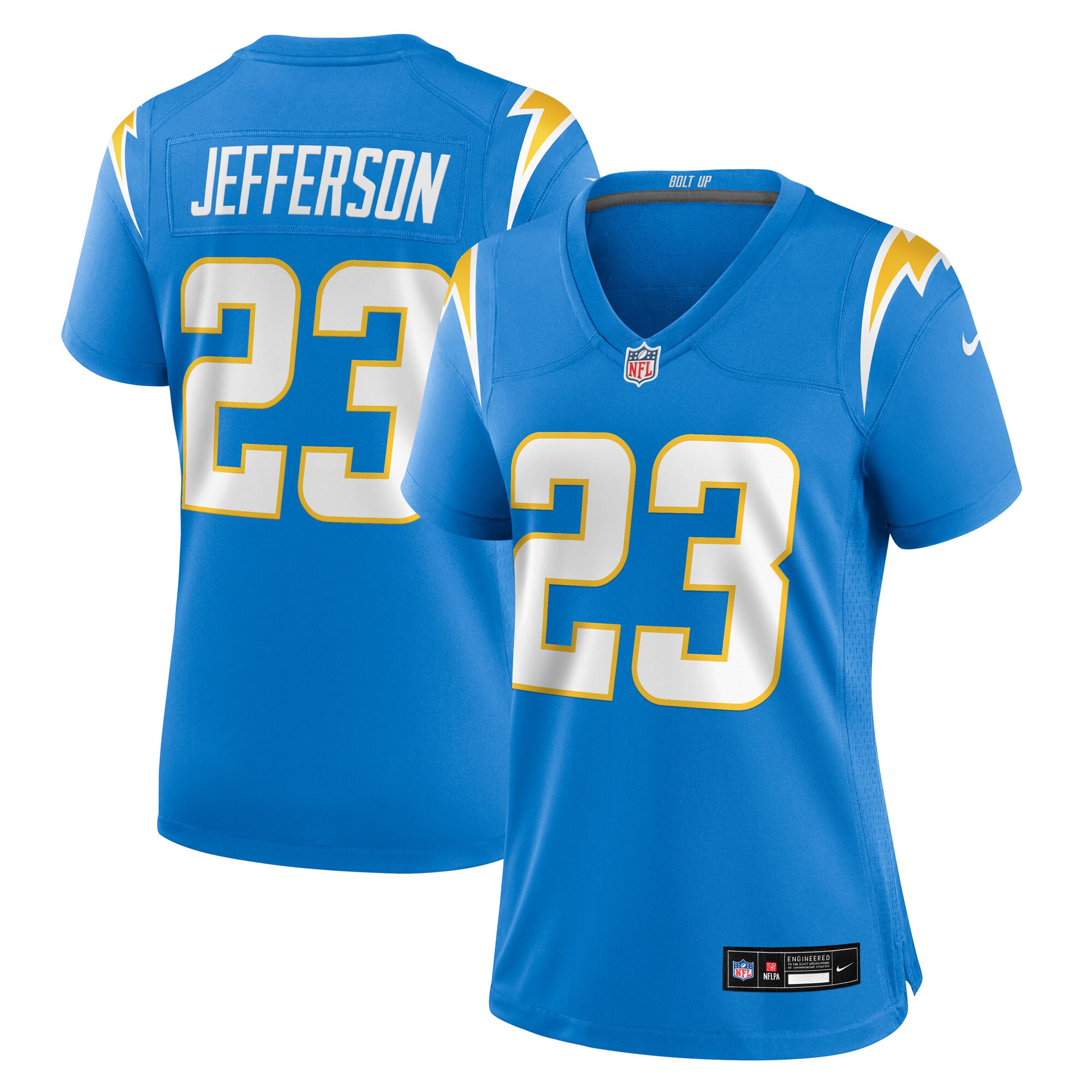 4A9EE578-DADF-EC5C-BF6F-C46A921AD542 Women's Los Angeles Chargers Tony Jefferson Nike Powder Blue Team Game Jersey
