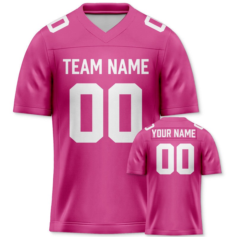 51CB36B0-0A62-63A4-C3B0-B2C89A471198 Custom Pink White Authentic Football Jersey