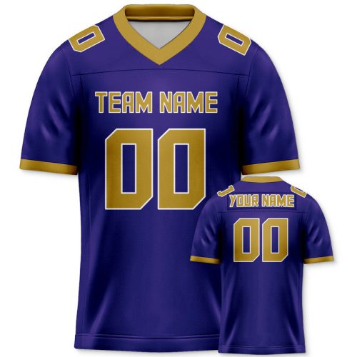 5211C1C3-CE3D-CA8C-B6FB-AFDDC3E2D4B2 Custom Purple Old Gold Mesh Authentic Football Jersey