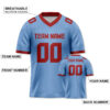 55B8CA3B-6F98-9812-1AB9-F892A83F3B43 Custom Light Blue Red Mesh Authentic Football Jersey