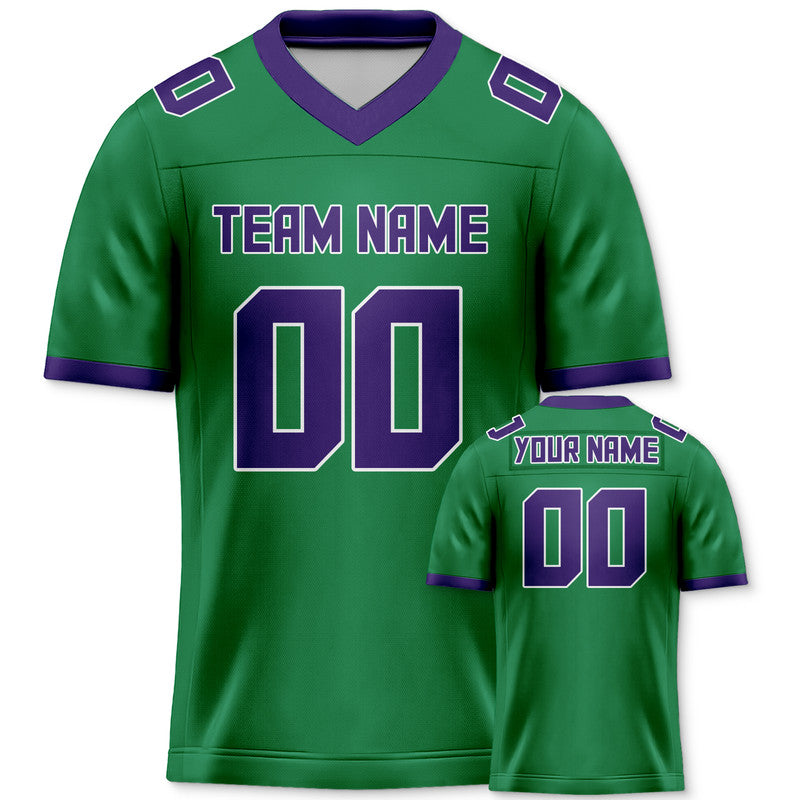 58E13476-32A3-6507-72CB-03C199BF9D1E Custom Green Purple Mesh Authentic Football Jersey
