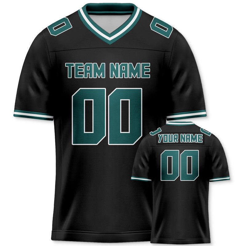 5C1028BB-2299-E8F1-8C51-DE99261D10E2 Custom Black Kelly Green Mesh Authentic Football Jersey