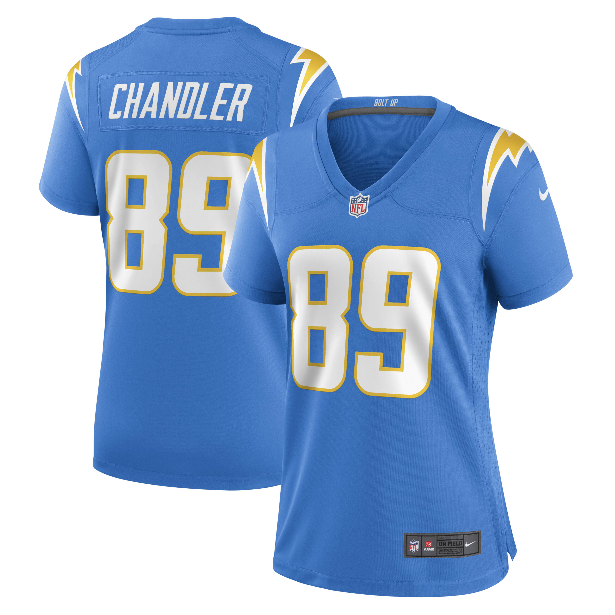 62A4EBBF-6650-EDE6-A7CD-D3100D9EA592 Women's Los Angeles Chargers Wes Chandler Nike Powder Blue Retired Player Jersey