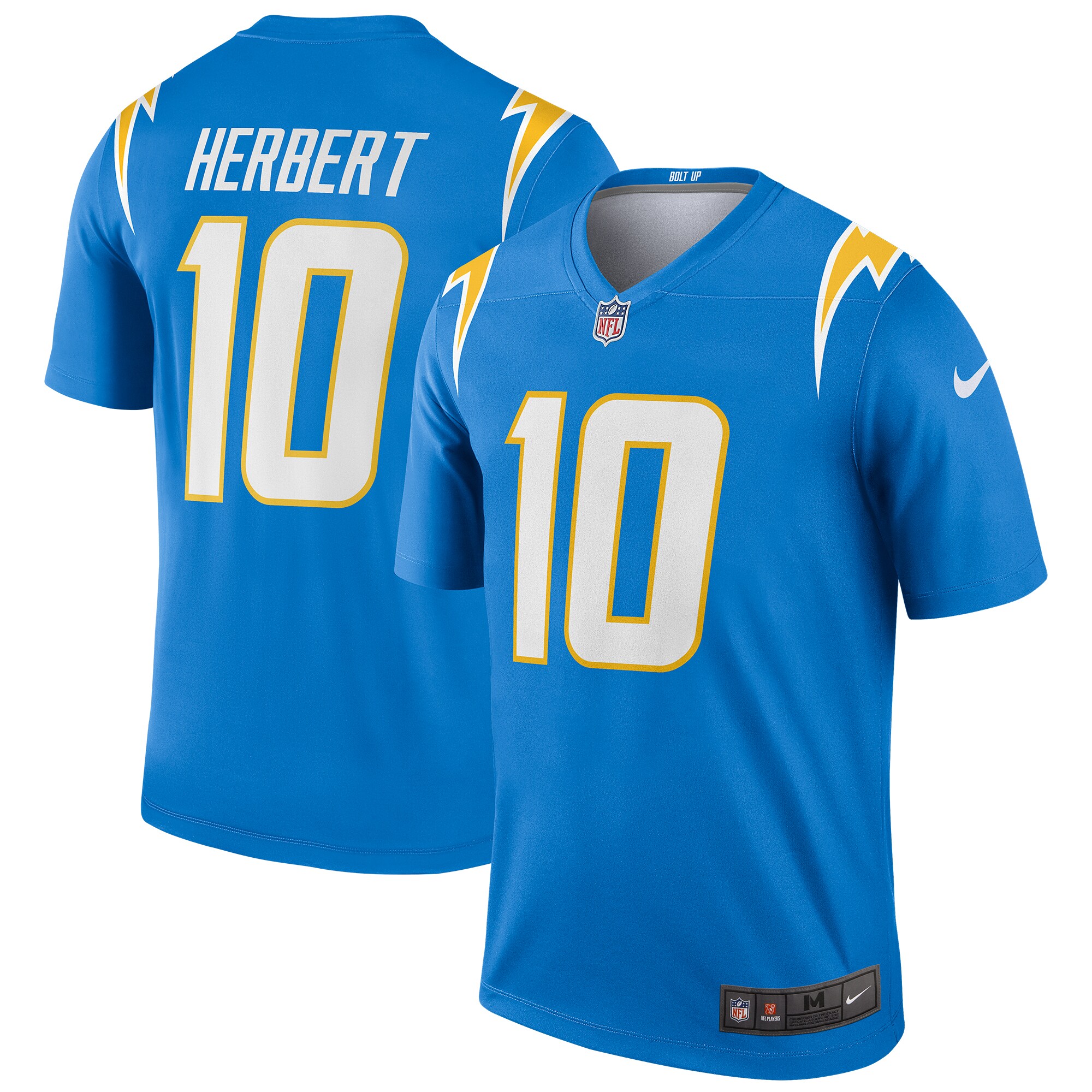 712C9991-C73C-2839-0B61-3253D5EA1E6C Men's Los Angeles Chargers Justin Herbert Nike Powder Blue Team Legend Player Performance Top