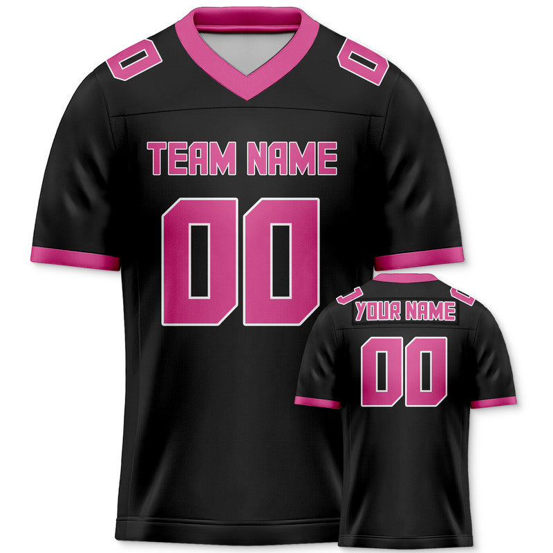 774AAD22-EECC-1641-189B-69699934A546 Custom Black Pink Mesh Authentic Football Jersey