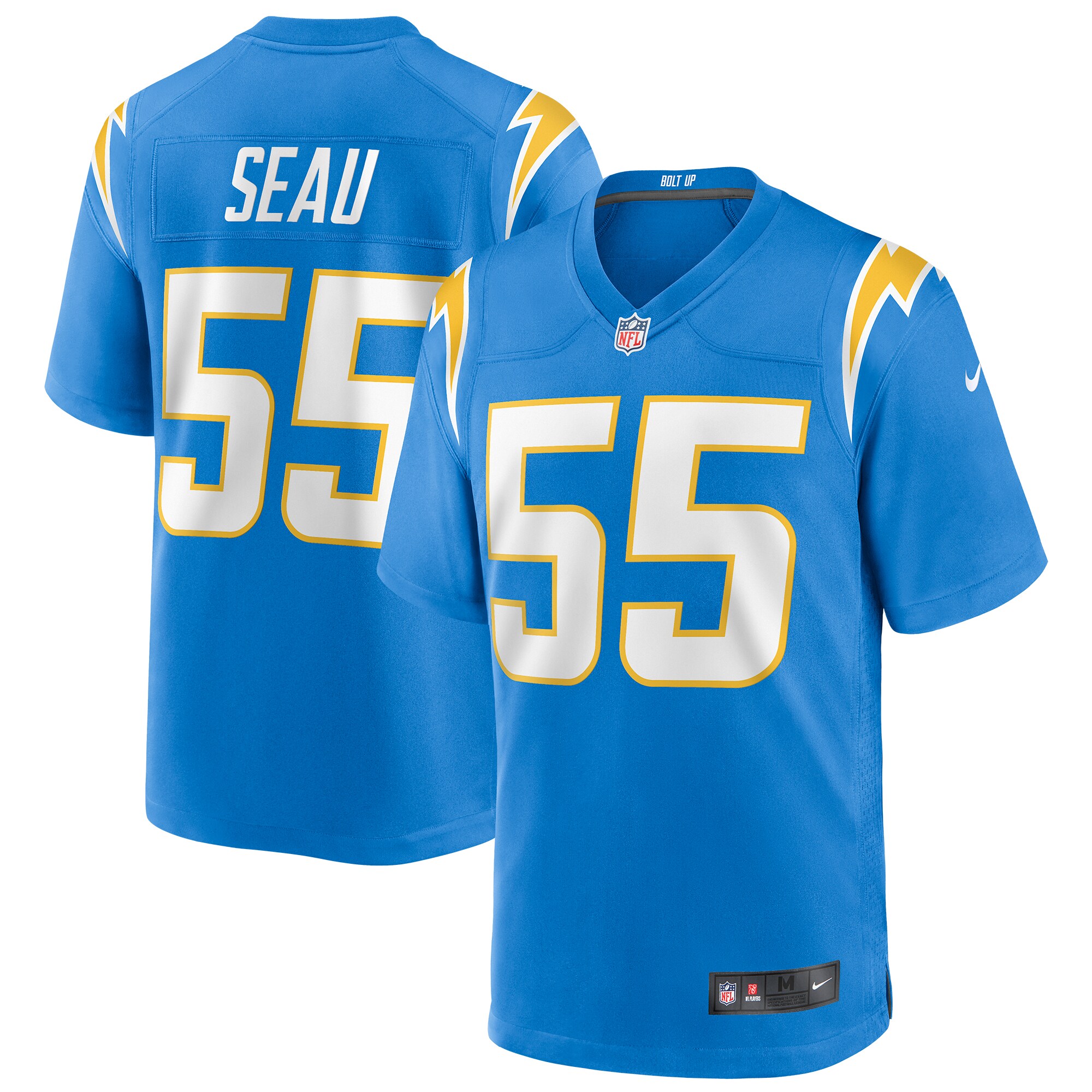 7857BD3F-EE19-8D54-E776-C840DC4B1644 Men's Los Angeles Chargers Junior Seau Nike Powder Blue Game Retired Player Jersey