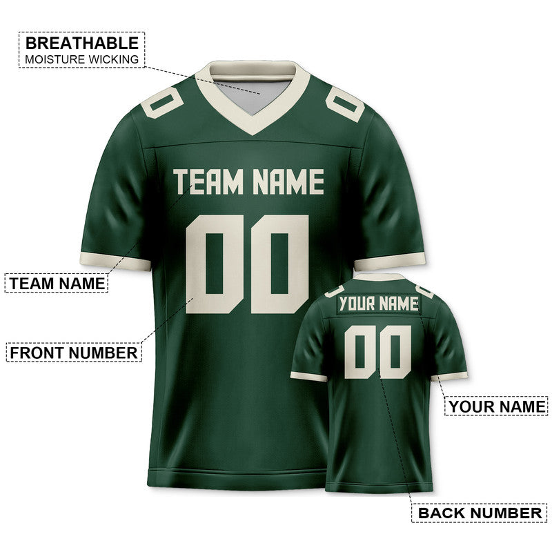 87410301-6D52-F53E-B815-0029DF2C11A2 Custom Kelly Green Cream Mesh Authentic Football Jersey