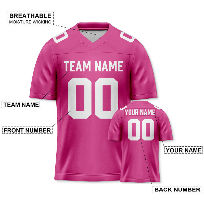 9486B54E-B7E8-974C-9B5D-01371A888ECB Custom Pink White Authentic Football Jersey