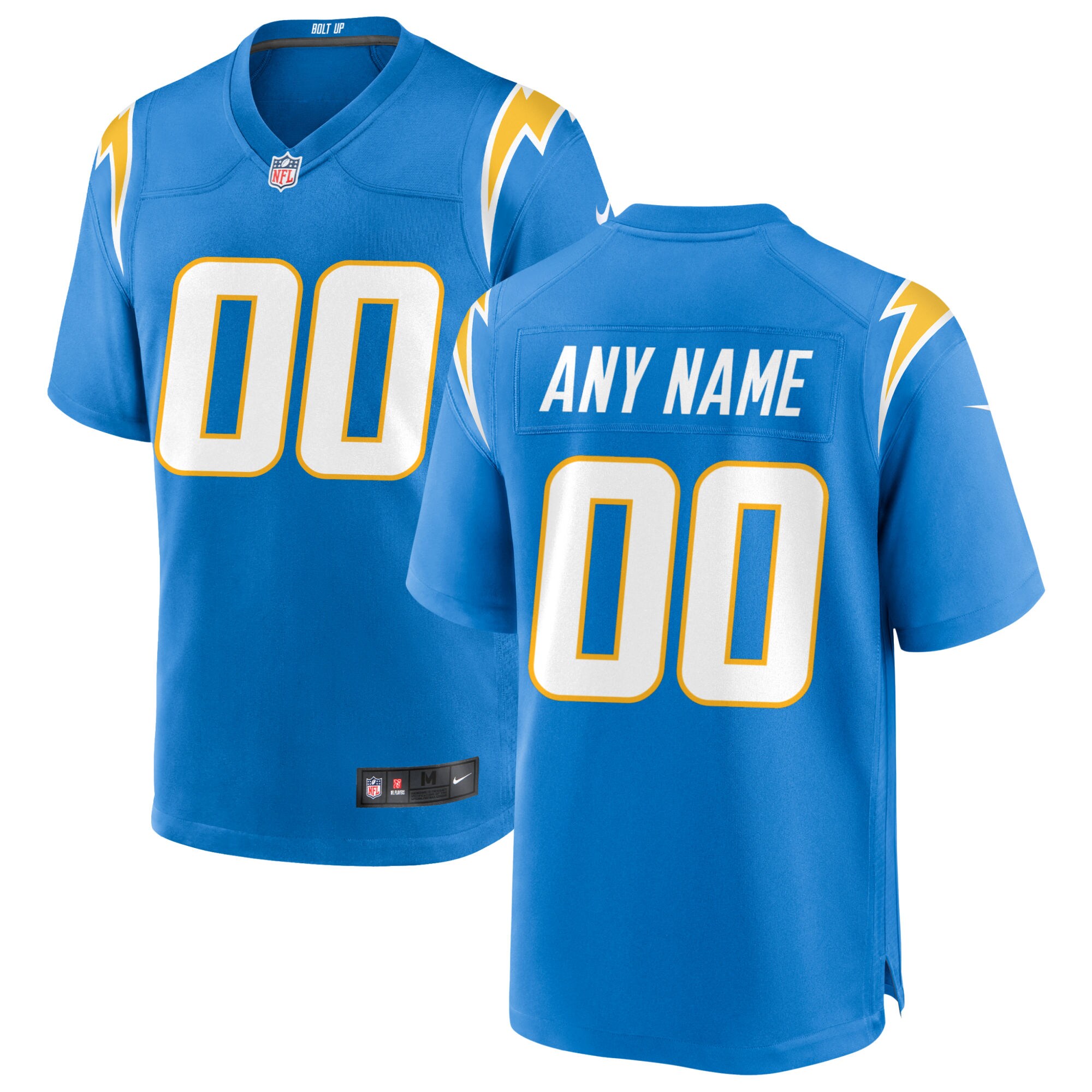 9543E8CE-4B2F-81E2-2686-3536510BE6E1 Men's Los Angeles Chargers Nike Powder Blue Custom Game Jersey