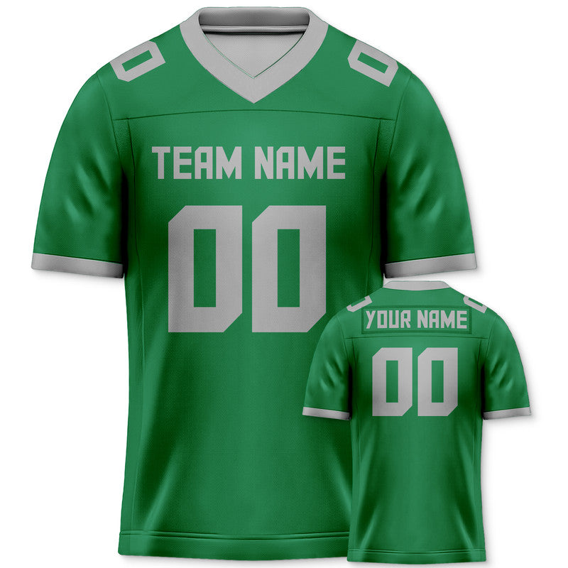 976DE288-CF22-D14D-2BC8-F81575374C06 Custom Green Gray Mesh Authentic Football Jersey