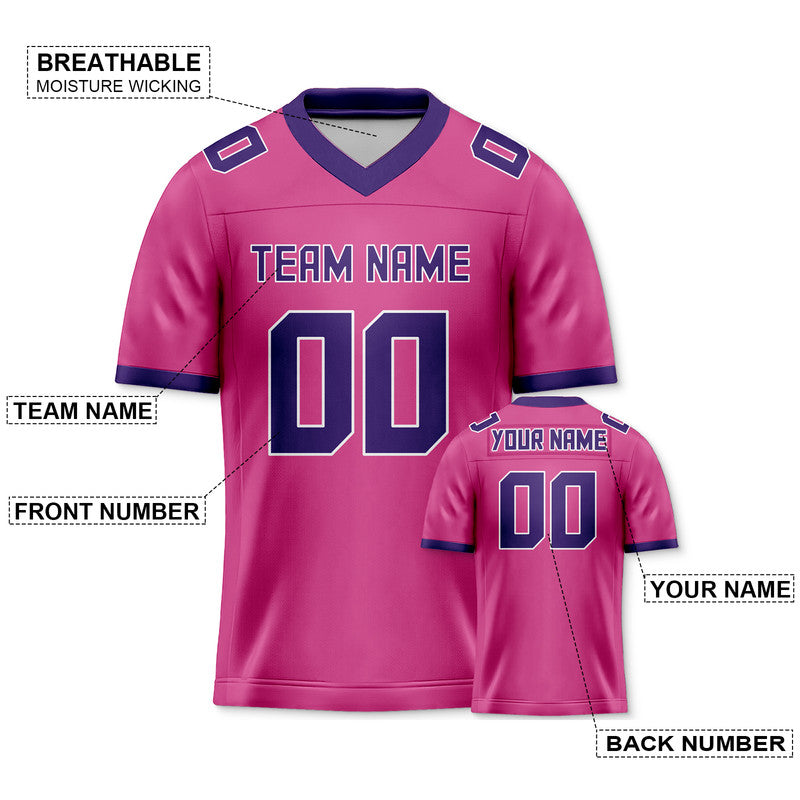 9F7CDB7E-16C1-DDED-56D4-1EDC2FFB61DF Custom Pink Purple Mesh Authentic Football Jersey