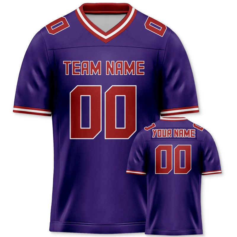 9FDFBDE5-9262-748D-2D49-9E871673BED4 Custom Purple Red Mesh Authentic Football Jersey