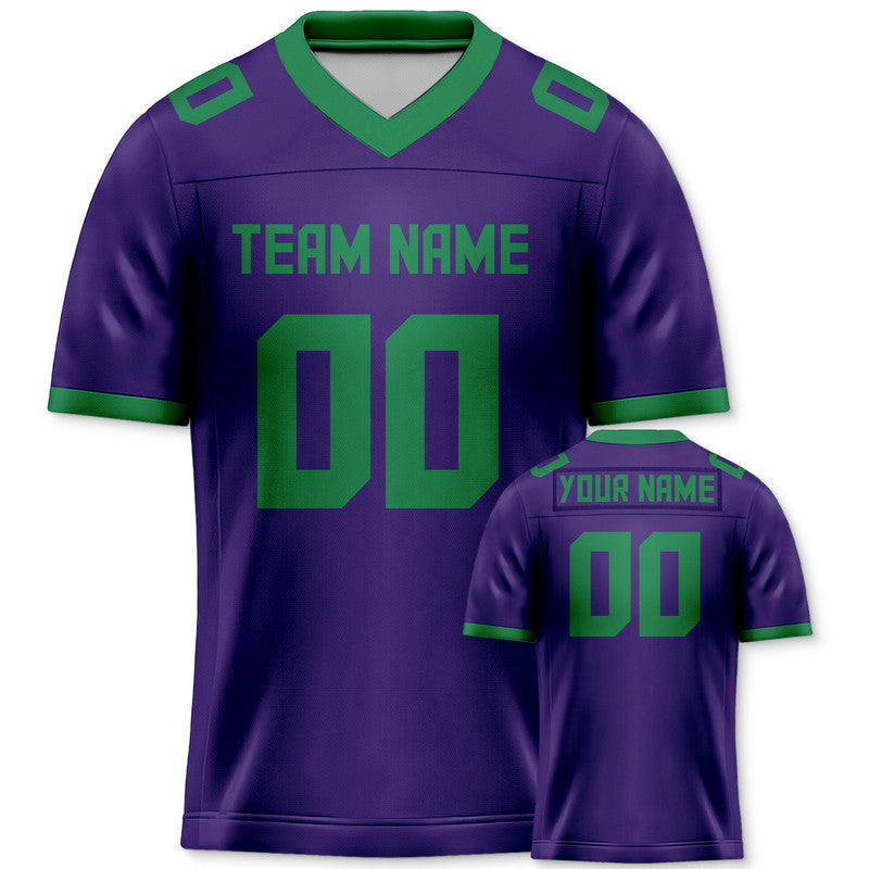 A299CAC2-7D16-823B-E415-471CC337255C Custom Purple Green Mesh Authentic Football Jersey