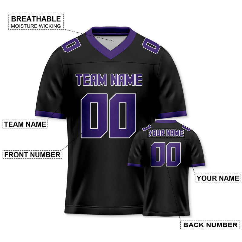 A66C2611-EF8A-BE39-31BA-3B68D6FA1F42 Custom Black Purple Mesh Authentic Football Jersey