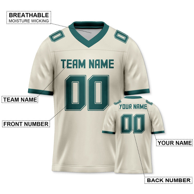 CA99BECF-DCCB-F610-CFB5-885A7CD71846 Custom Cream Kelly Green Mesh Authentic Football Jersey
