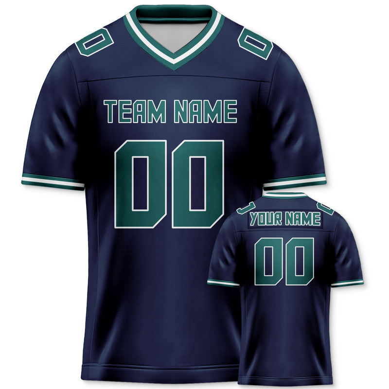 CC7CEB45-CC35-CD2D-AA23-1E1CEF5514A0 Custom Navy Kelly Green Mesh Authentic Football Jersey