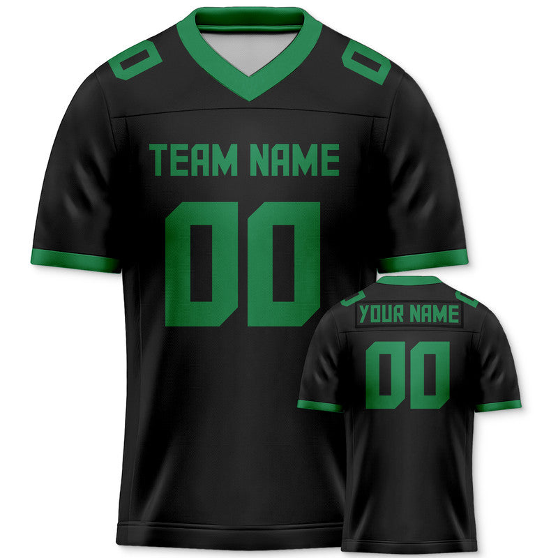 CEAFCC5E-C9FA-418B-8CB9-F51FE396D0AD Custom Black Green Mesh Authentic Football Jersey