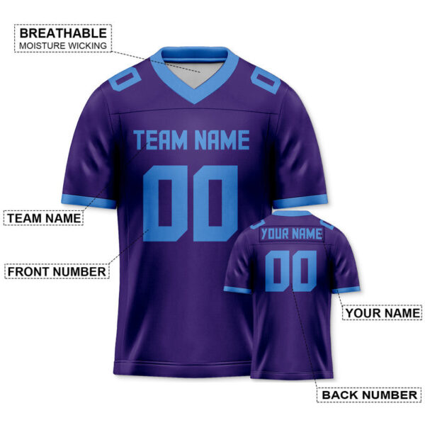 D34614F6-A7FC-E16C-5486-6225A89BF917 Custom Purple Powder Blue Mesh Authentic Football Jersey