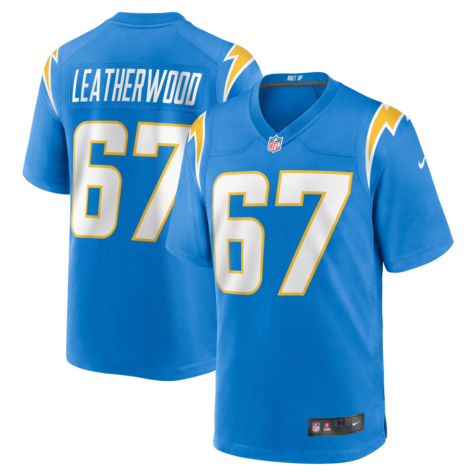 D617921D-EE14-31B6-B471-4EDC6491799F Men's Los Angeles Chargers Alex Leatherwood Nike Powder Blue Team Game Jersey