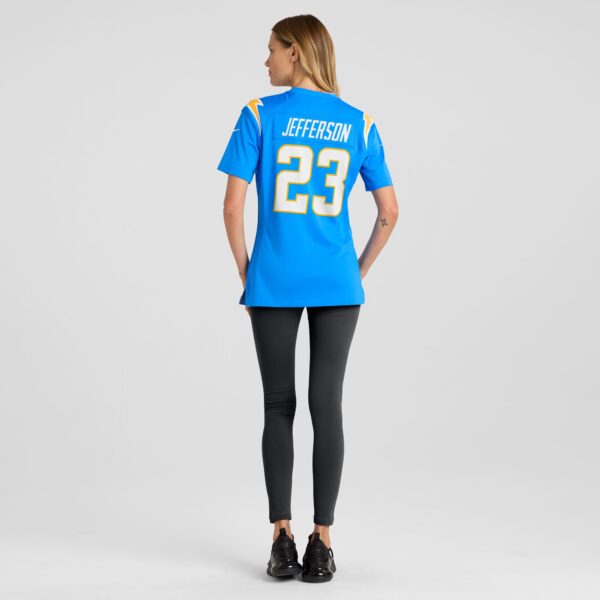 E54BB6D7-5292-AF5B-FBD2-070D6AA54053 Women's Los Angeles Chargers Tony Jefferson Nike Powder Blue Team Game Jersey