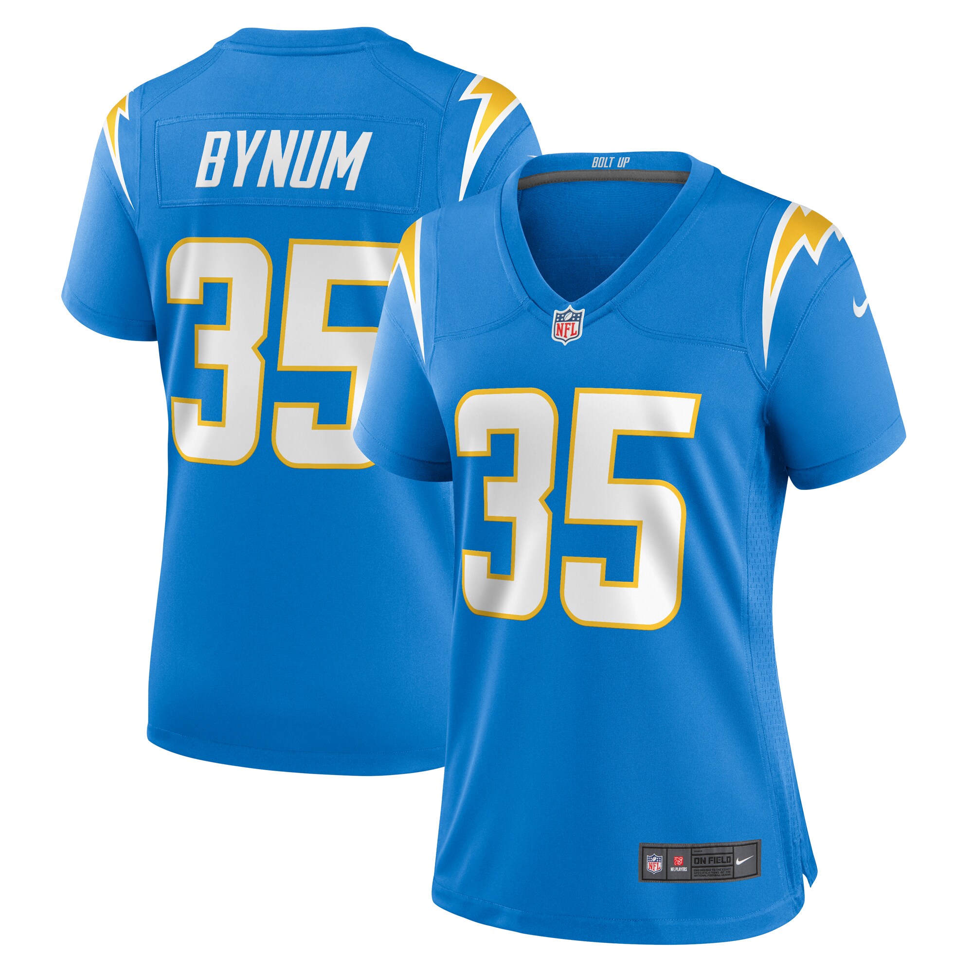 E7162BF9-A0BC-BDA8-52ED-C45655F17596 Women's Los Angeles Chargers Terrell Bynum Nike Powder Blue Team Game Jersey