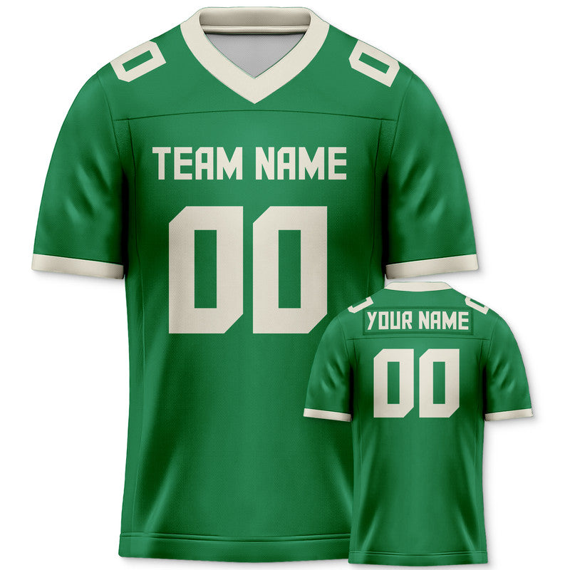F59A178B-518C-7D9F-9A7C-CA08A2E43F53 Custom Green Cream Mesh Authentic Football Jersey