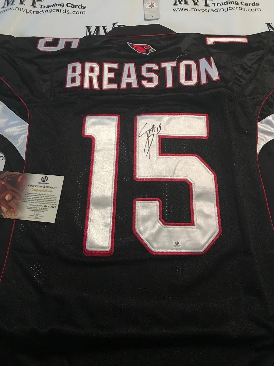 Authentic Steve Breaston Autograph Arizona Cardinals Alternate Black Jersey