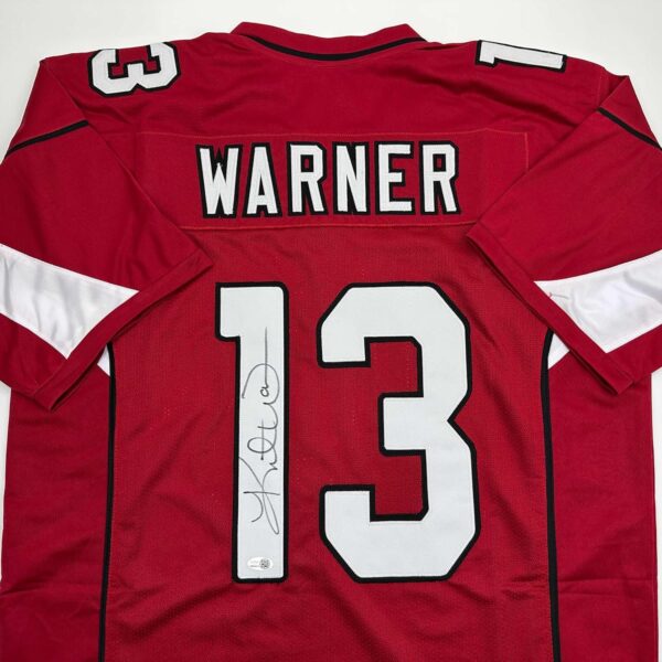 81rQfsmH+FL._AC_SL1500_ Autographed/Signed Kurt Warner Arizona Red Football Jersey JSA COA